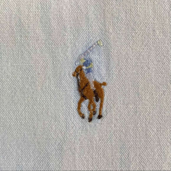 RALPH LAUREN BLAIRE 100% Cotton Men’s Shirt, Light Blue and White, Size Large - Picture 12 of 16